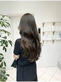 オリーブベージュ/ロングレイヤー/縮毛矯正/髪質改善/毛流れ前髪