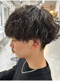 波巻きパーマメンズパーマメンズヘアツーブロックツイストパーマ