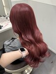 ブリーチなしダブルカラーでチェリーレッド♪♪