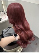 ブリーチなしダブルカラーでチェリーレッド♪♪