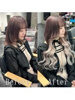 あるじゃんすー 沖縄店&nbsp;ラベージュ×ホワイトピンク#シールエクステ#ヨシンモリ#沖縄