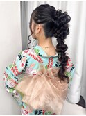 【池袋駅西口・ヘアセット】編みおろしポニー・浴衣・花火