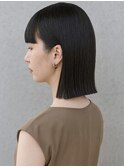 黒髪ぱっつんライン感重視エッジボブ