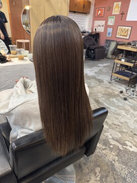 チャプター 問屋町(chapter) ブリーチなし透明感ミルクティーブラウン髪質改善トリートメント