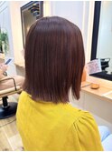 切りっぱなしbob/深みレッドブラウン