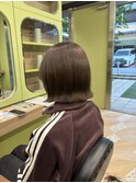 ブリーチなしカラー／髪質改善/ミルクティーベージュ/小顔へア