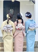 横浜/着物ヘア/編み下ろし/アップスタイル/ツインアレンジ