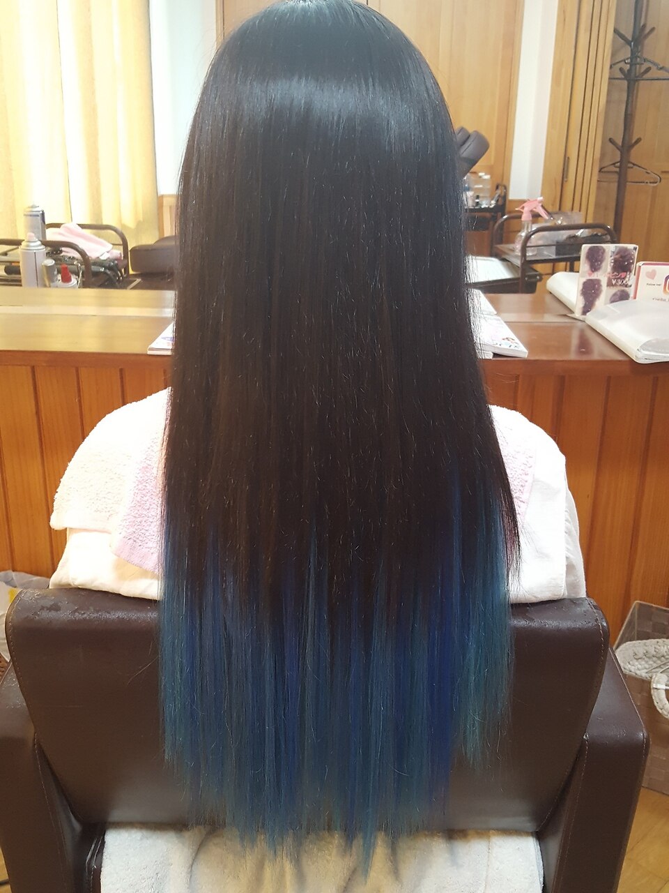 カラーエクステ グラデーション風 青☆120g：L020085124