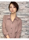 簡単スタイリングショート イルミナカラー 髪質改善