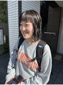 bob perm ニュアンスパーマ コテ巻き風パーマ ぷつっと前髪