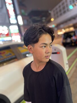 銀座マツナガ 神田店 20代30代メンズスパイラルパーマワイルドオシャレ感アッシュ