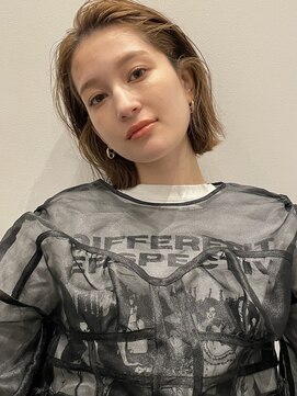 ベル 銀座5丁目店(Belle) 短すぎないウェットヘアの切りっぱなしボブ【銀座】