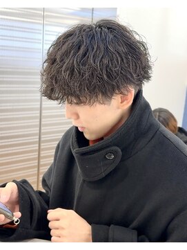 ビカム 名駅(become) 【シャドウ波巻きパーマ】緩めメンズ 韓国ヘア マッシュパーマ
