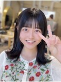 (外はねボブ/くびれヘア/ロブヘア/前髪/サイドバング/小顔)