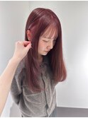 ブリーチなしダブルカラーワインレッド