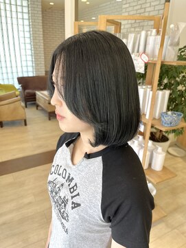 ルーム 郡山店(ROOM) 透明感抜群!!ブルーブラック×韓国風ボブ♪