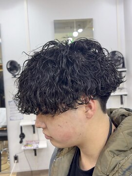 オーシャントーキョー 大阪(OCEAN TOKYO) シャドウパーマ波巻きパーマツーブロック無造作マッシュ