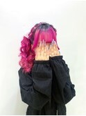 編み込みサイドポニー
