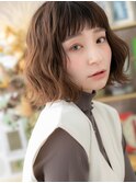 オン眉/ゆるふわボブ/小顔ボブ/アッシュベージュ/外国人風/20代g