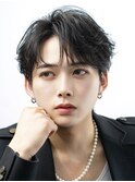 韓国センターパートコンマバングフェザーパーマニュアンスパーマ