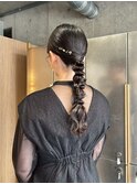 <マアヤ/ヘアセット>上品で華やか、タイトな編みおろしアレンジ