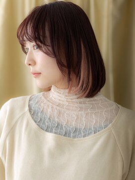 カバーヘア ブリス 志木南口駅前店(COVER HAIR bliss) ピンクベージュイヤリングカラー小顔インナーボブ10代20代323Z
