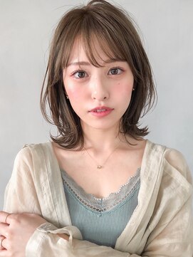 キリ 表参道(kyli) 小顔カットボブルフ大人かわいいピンクベージュ薄めバングくびれ