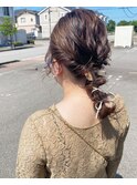 編みおろし 紐アレンジ