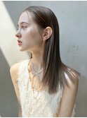 まろグレージュストレート_グレージュカラーボブウルフ_ba401251