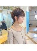 ショート×ハイライト白髪ぼかし×シルキーベージュ[心斎橋]