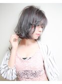 【打越】ボブ×ミディアム×アッシュグレー