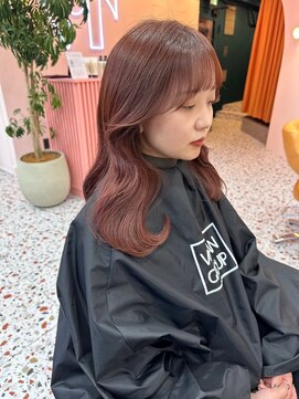 ボタン シブヤ(VOTAN SHIBUYA) 韓国ヘア/前髪あり/顔まわりカット/くびれヘア/カシスピンク