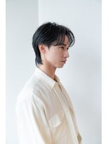 イオ 本厚木(io)&nbsp;センターパートウルフアッシュブラックコンマバング