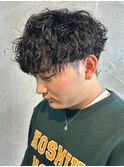波巻きスパイラルパーマメンズパーマメンズマッシュ群馬高崎眉毛