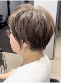 40代50代60代白髪マッシュショートボブ大人美人くびれ髪質改善