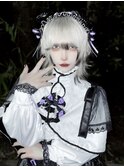レイヤーカット/ホワイトカラー/裾カラー/ホワイトブリーチ