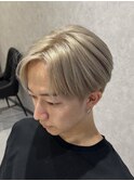 熊本メンズヘア ハイトーンカラー ホワイトミルクティー