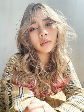 アルバム 銀座(ALBUM GINZA) 透けロング_セシルカットココアブラウンフリンジウェーブ_37707