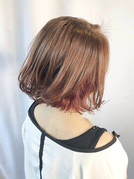 デイジー インデックスヘア 大島店(DAISY index hair) ピンクラベンダー_ピンクベージュボブルフ イヤリングカラー