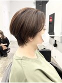 ダークアッシュ似合わせカットミディアムレイヤーカット美髪小顔