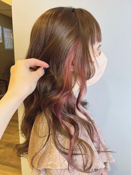 ブロッサム 東中野店 20代30代大人かわいいインナカラーピンクイヤリングカラー