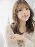 シースルーバング韓国風波巻きレイヤーロングa上尾20代30代40代
