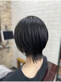 黒髪/ボブルフ/ネビージュ/小顔/ワンレン