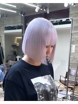 ヲタク(wotaku.)&nbsp;ホワイトカラーホワイトパープルトリプルカラーケアブリーチボブ