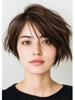 ノーブル 白金台店(Noble by PROGRESS)&nbsp;☆前髪あり耳掛け丸みくびれ大人ショートボブ30代40代50代☆