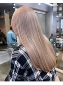 新潟駅ブリーチカラーミルクティーベージュオリーブグレージュ◇