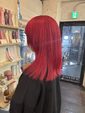 ヘアワークオーパス 吉祥寺(HAIR WORK OPUS) 顔周りレイヤー×レッドカラー