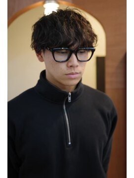 エディ(Edy) メンズマッシュシャドウパーマケアパーマブラウンカラー岡山