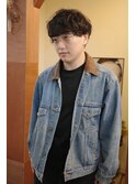 メンズマッシュニュアンスパーマケアパーマブラウンカラー岡山