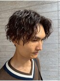 メンズ/ツイストスパイラルパーマ/センターパート